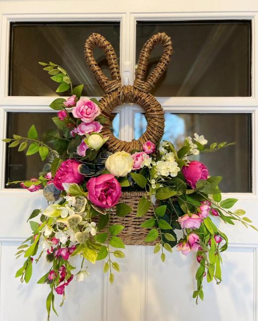 🔥Easter Hot Sale!🔥 Bunny Basket Hanging Wall Pocket Spring Decor🐰