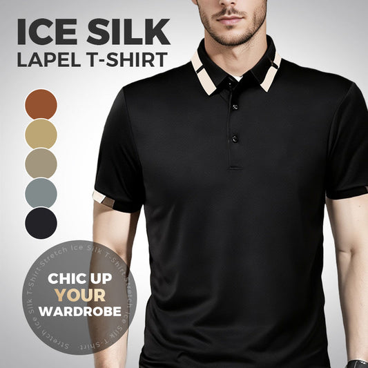 🔥Men's Stretch Ice Silk Short Sleeve Lapel Polo