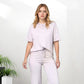 🌸New Arrival 49%OFF💖 ✨Trending Now ✨Chic Women's Solid Short-Sleeve Tops ＆ Pants Two-Piece Set