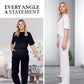 🌸New Arrival 49%OFF💖 ✨Trending Now ✨Chic Women's Solid Short-Sleeve Tops ＆ Pants Two-Piece Set