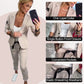 Women's Casual Suit Jacket Pants 2-Piece Set