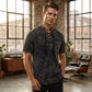🎉LAST DAY SALE 50% OFF⚡👕Men Gothic Retro T-Shirt, Lace-up V-neck, Linen Pocket
