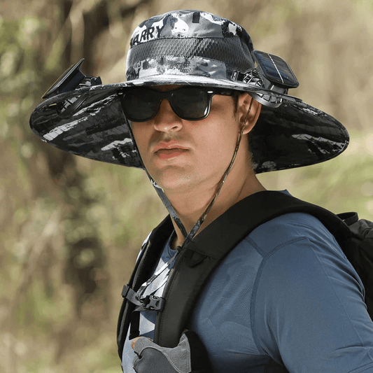 🔥Father's Day Sale 49% OFF 💥Wide Brim Solar Fan Outdoor Fishing Hat-Solar & USB Charging