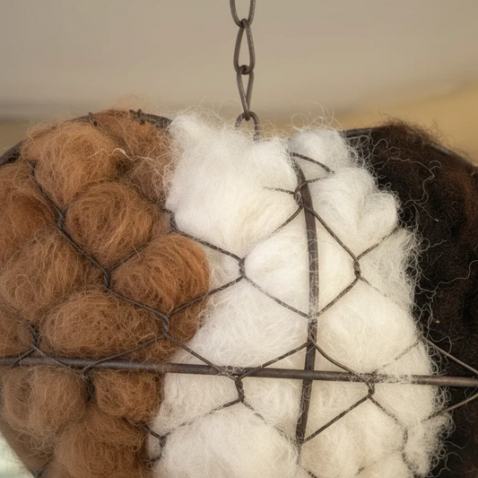 🕊️ Handmade bird's nest heart made from alpaca fibers
