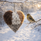 🕊️ Handmade bird's nest heart made from alpaca fibers