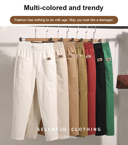 💕Limited Sale 70% OFF!!💕Good Gift-Women's Elastic Waist Cotton Trousers