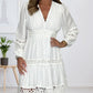 🎁Hot Sale 49% OFF⏳Women's White Vintage Hollow Out Lace V-Neck Dress