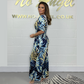 💕Women's Summer Fashion Leaf Print Plus Size Bodysuit with Elastic Waist