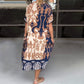 🎁49% off👗 Printed V-neck loose midi dress