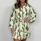 🌷Limited Time Offer 49% OFF🌷Casual Irregular Stripe Lapel Tie Waist Shirt Dress