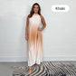 💟💃 Gradient Pleated Halter Neck Dress