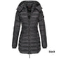 🔥HOT SALE 49% OFF✨Winter women's mid-length padded jacket warm solid color hooded jacket