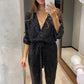 🎄Christmas promotion 50% OFF🔥Women's Sparkly V Neck Belted Jumpsuits