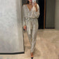 🎄Christmas promotion 50% OFF🔥Women's Sparkly V Neck Belted Jumpsuits