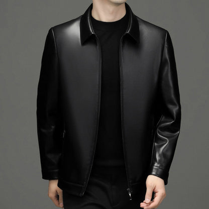 ❄️Winter hot style 49% OFF❄️Men's Classic PU Leather Jacket with Zipper Front