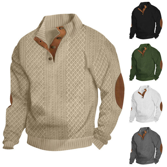 🎅Xmas Sales - 49% OFF🎄Men's Casual Long Sleeve Pullover with Elbow Patches