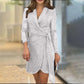 🎁[Best Gift for Her] Fashion Sexy Sequined Solid Color Waisted Dress for Lady