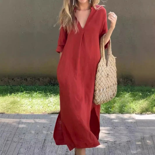🔥Big Sale 49% OFF🔥Elegant V-Neck Slit Dress