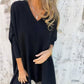 🌈 HOT SALE🌈Women's Long Sleeve Knitted V-Neck Loose Long Top