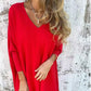 🌈 HOT SALE🌈Women's Long Sleeve Knitted V-Neck Loose Long Top