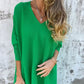 🌈 HOT SALE🌈Women's Long Sleeve Knitted V-Neck Loose Long Top