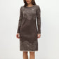 💃2025 New Arrival Pre-Sale✨Printed Straight Long Sleeve Crew Neck Dress