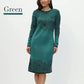 💃2025 New Arrival Pre-Sale✨Printed Straight Long Sleeve Crew Neck Dress