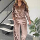 🔥2025 NEW SALES - 49% OFF🔥Women's Fashion Leopard Print Zipper Top＆Drawstring Pants (2-Piece Set)