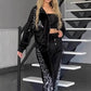 🔥2025 NEW SALES - 49% OFF🔥Women's Fashion Leopard Print Zipper Top＆Drawstring Pants (2-Piece Set)