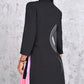 💕Limited Sale 49% OFF💕Ombre Lapel Neck Tied Waist Pleated Blazer Dress