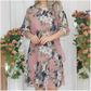 🔥Limited time Sale 49%💝Women's Floral Print Knee-Length Dress