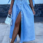 Women's V-Neck Button Down Denim Dress