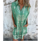 💕Spring New Arrival💕Loose-Fit Printed Short Sleeve Dress with Pockets