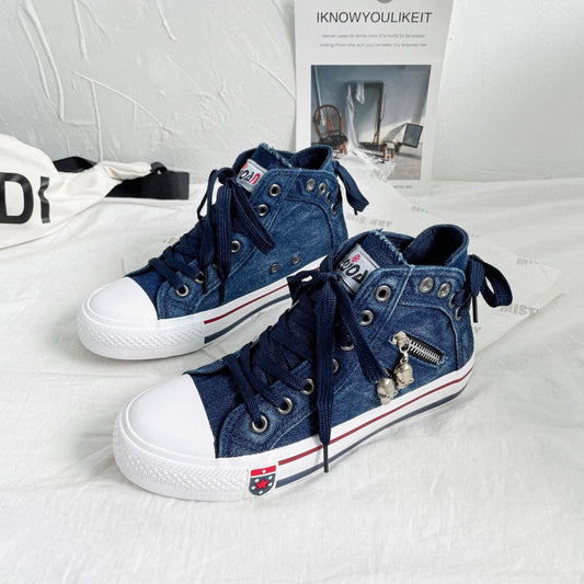 Women's Cowboy High-Top Canvas Shoes