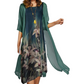 Women's Two-Piece Floral Print Suit Dress