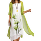 Women's Two-Piece Floral Print Suit Dress