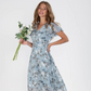 Short Sleeve Long Dress with Floral Print