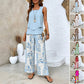 🔥Hot Sale 49% OFF🌺Women’s Trendy Print 2 Piece Outfits Sleeveless Top & Pants
