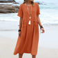 💃Women's Round Neck Cotton Linen Midi Dress