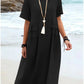 💃Women's Round Neck Cotton Linen Midi Dress