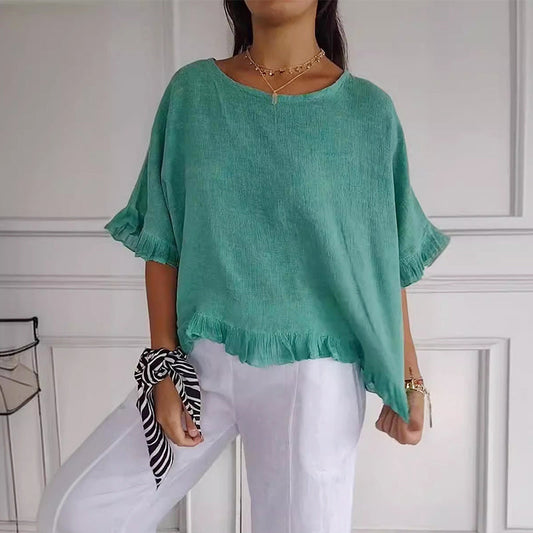 🌿Summer cotton linen loose fit top