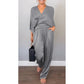 💞💞Women's mercerized cotton V-neck 2-piece suit