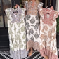 Women's Elegant Printed Ruffle Sleeveless Dress