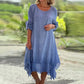🌼limited Time Sale 49% OFF🌼Women's Elegant Solid Color Round Neck Loose Fit Dress