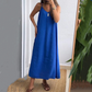 Women’s Solid Sleeveless V-Neck Long Dress
