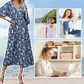 Women’s Elegant Floral Print V-Neck Long Dress