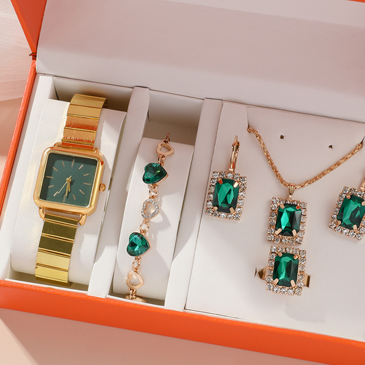 🔥Limited Time 49% OFF🎁All-in-One Sparkle Box | Watch, Necklace & Earring Gift Set