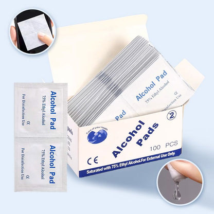 Disposable alcohol swabs with 75% ethyl alcohol