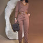 Comfortable Stylish Set-V-Neck Top & Drawstring Pants