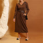 Fashion V-Neck Long Sleeve Top & Skirt Set